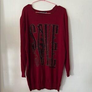 Red Embellished Women's Tunic